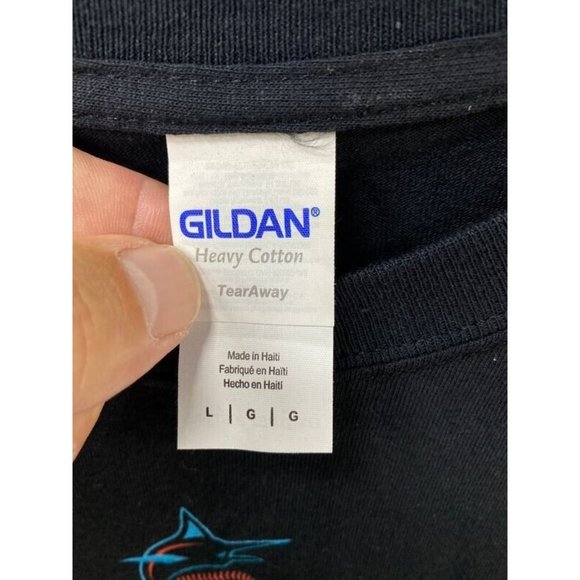 Miami Marlins Our Colores Shirt Adult Large Black Short Sleeve Pullover Tee Mens - Picture 5 of 9